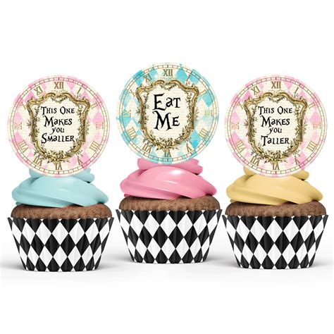 alice in wonderland cupcake toppers|vintage alice in wonderland cake.